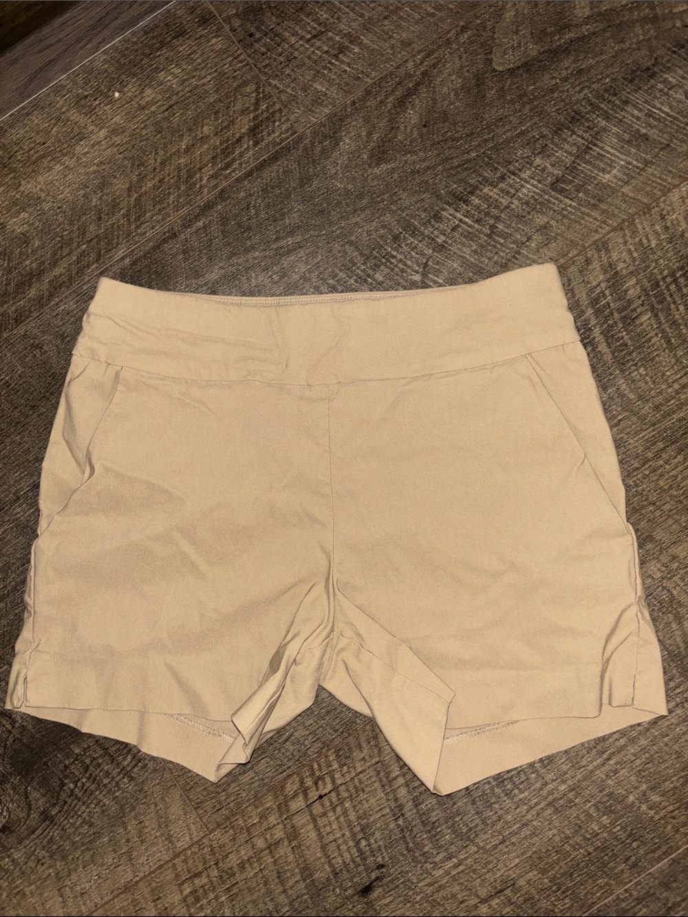 New York & Company Women's Beige Stretch Ponte Shorts